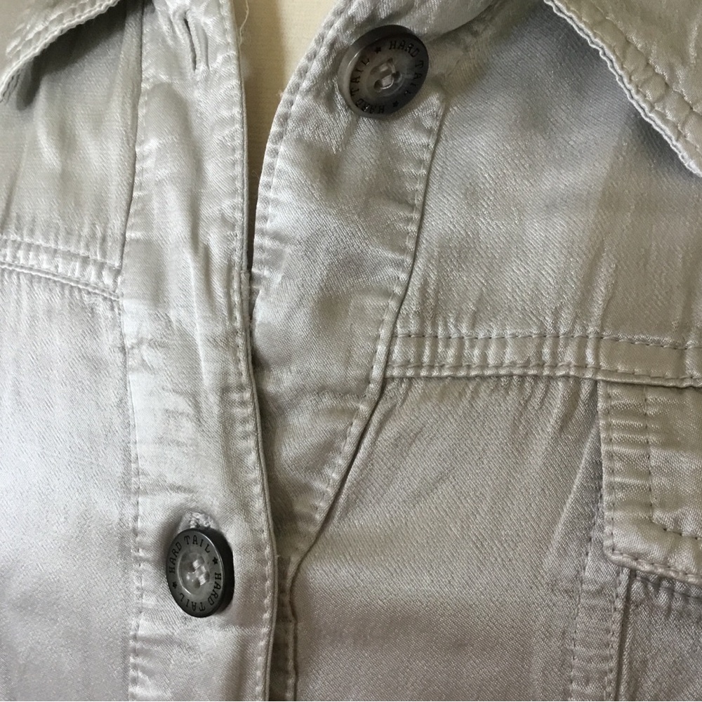 Hard Tail Forever Silver Satin Rayon Lightweight Jacket - Picture 7 of 9
